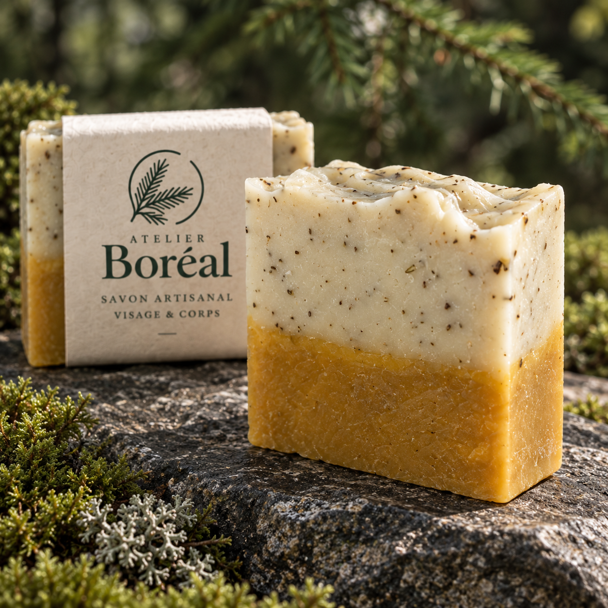 Texture du savon artisanal Romarin et Curcuma